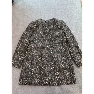 Isabella Suits Women's Black White Paisley Jacket Coat Size 18 Polyester Lined